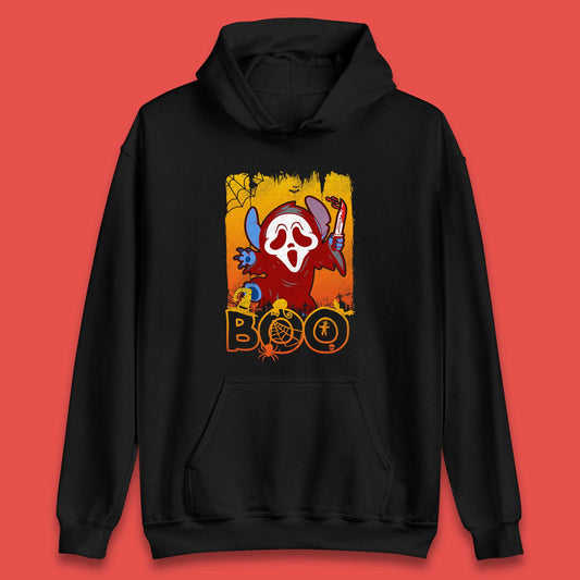 Stitch Scream Ghostface Disney Halloween Horror Movie  Disney Lilo & Stitch Unisex Hoodie