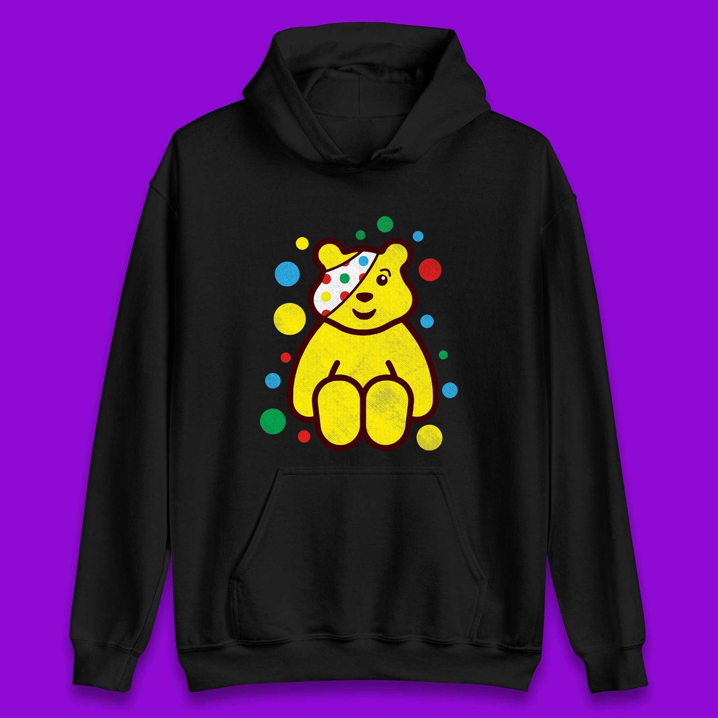 Children In Need Sitting Spotty Pudsey Bear Charity Raising Spotty Day Unisex Hoodie