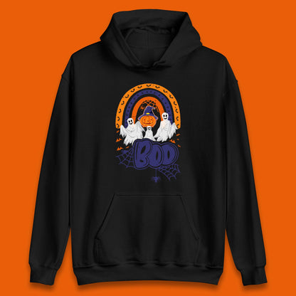 Halloween Boo Ghosts With Witch Pumpkin Scary Spooky Season Unisex Hoodie