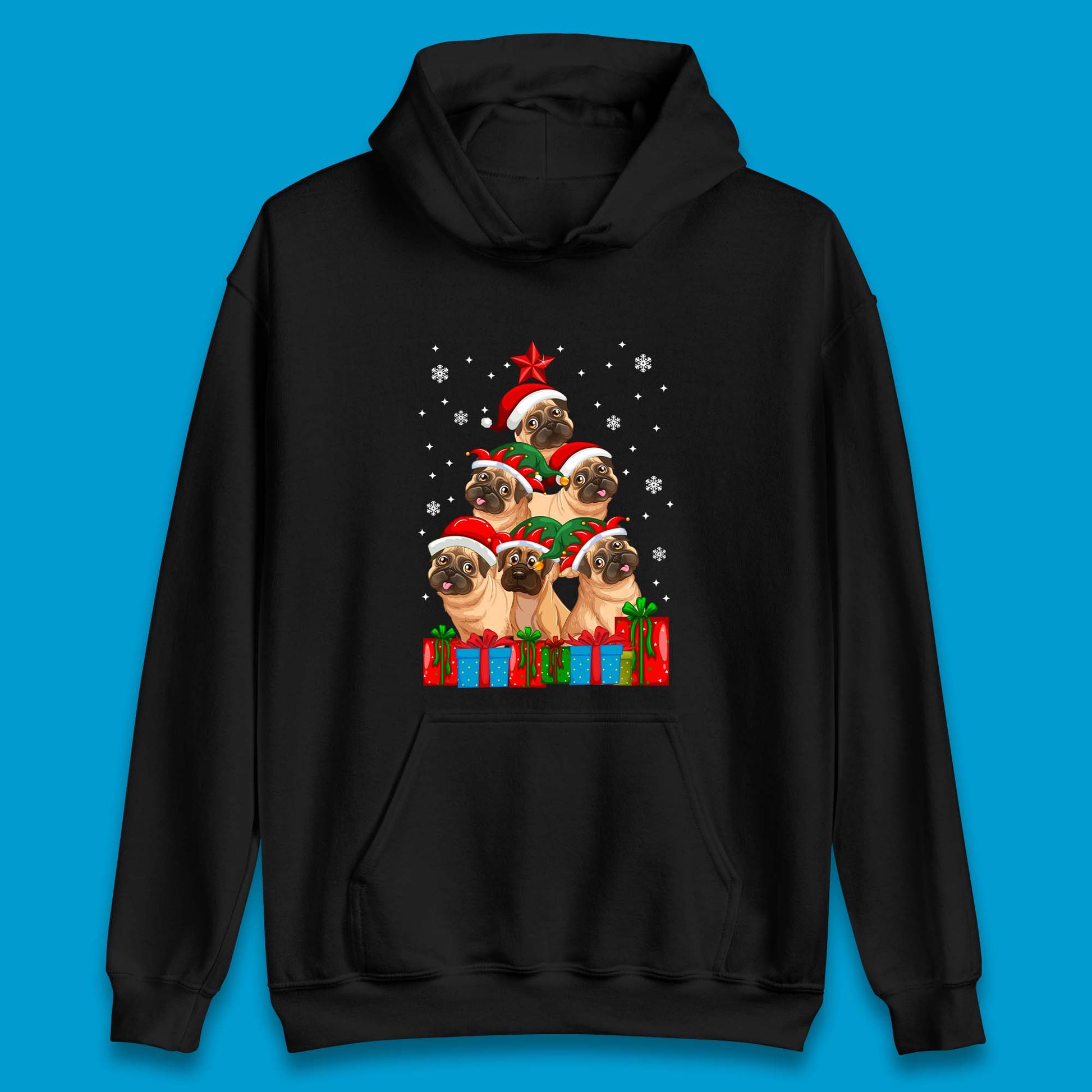 pug dog christmas hoodie