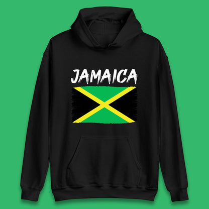 Jamaica Distressed Flag Country In The Caribbean Jamaican Flag Patriotism Unisex Hoodie