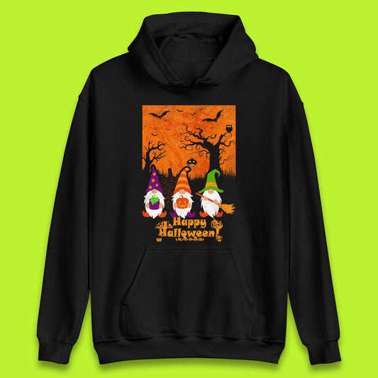 Happy Halloween Gnomies Spooky Witch Gnomes Scary Halloween Trees Gnome Lover Unisex Hoodie