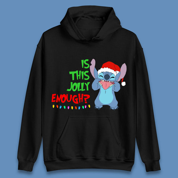 Jolly Enough Stitch Christmas Unisex Hoodie