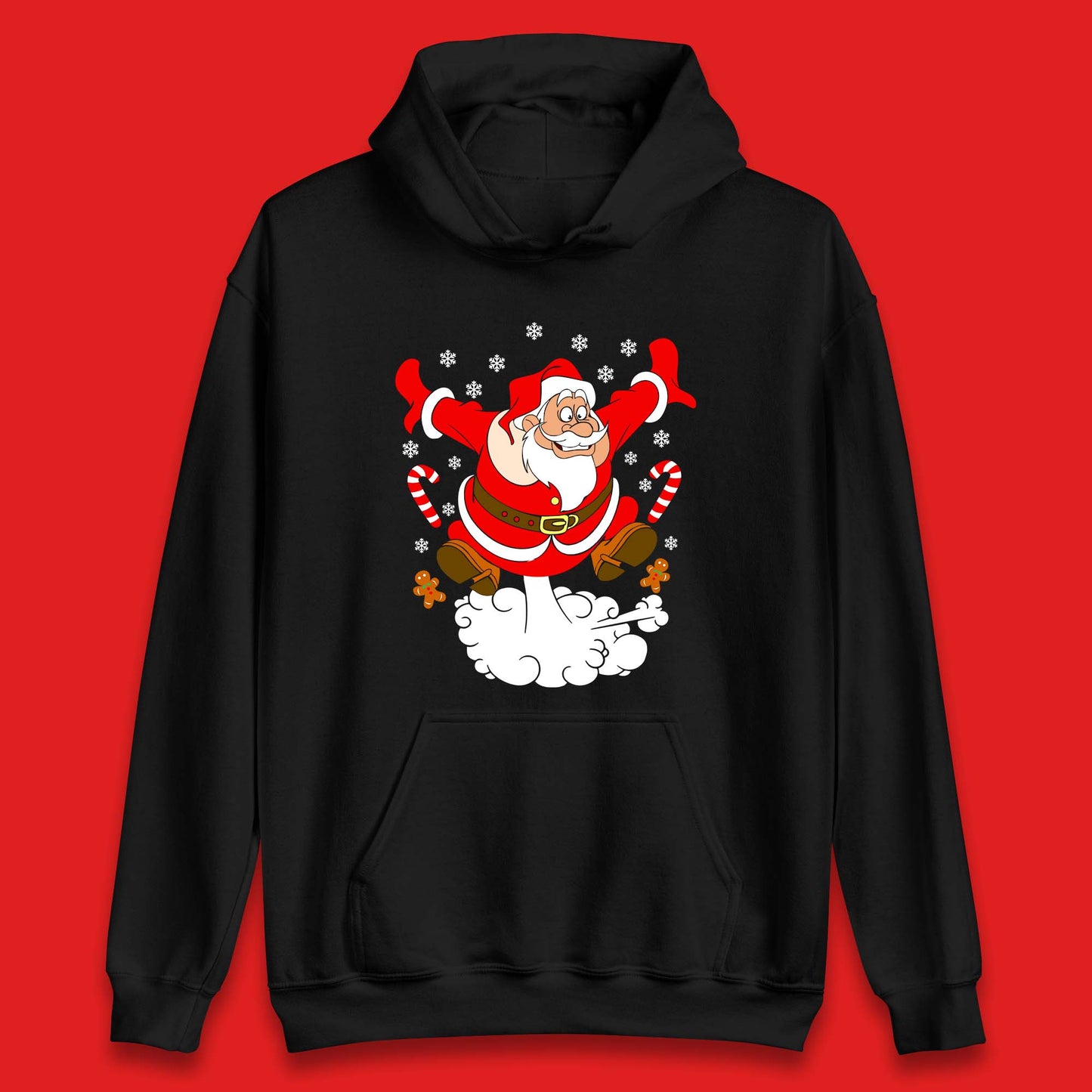 farting santa claus christmas hoodie