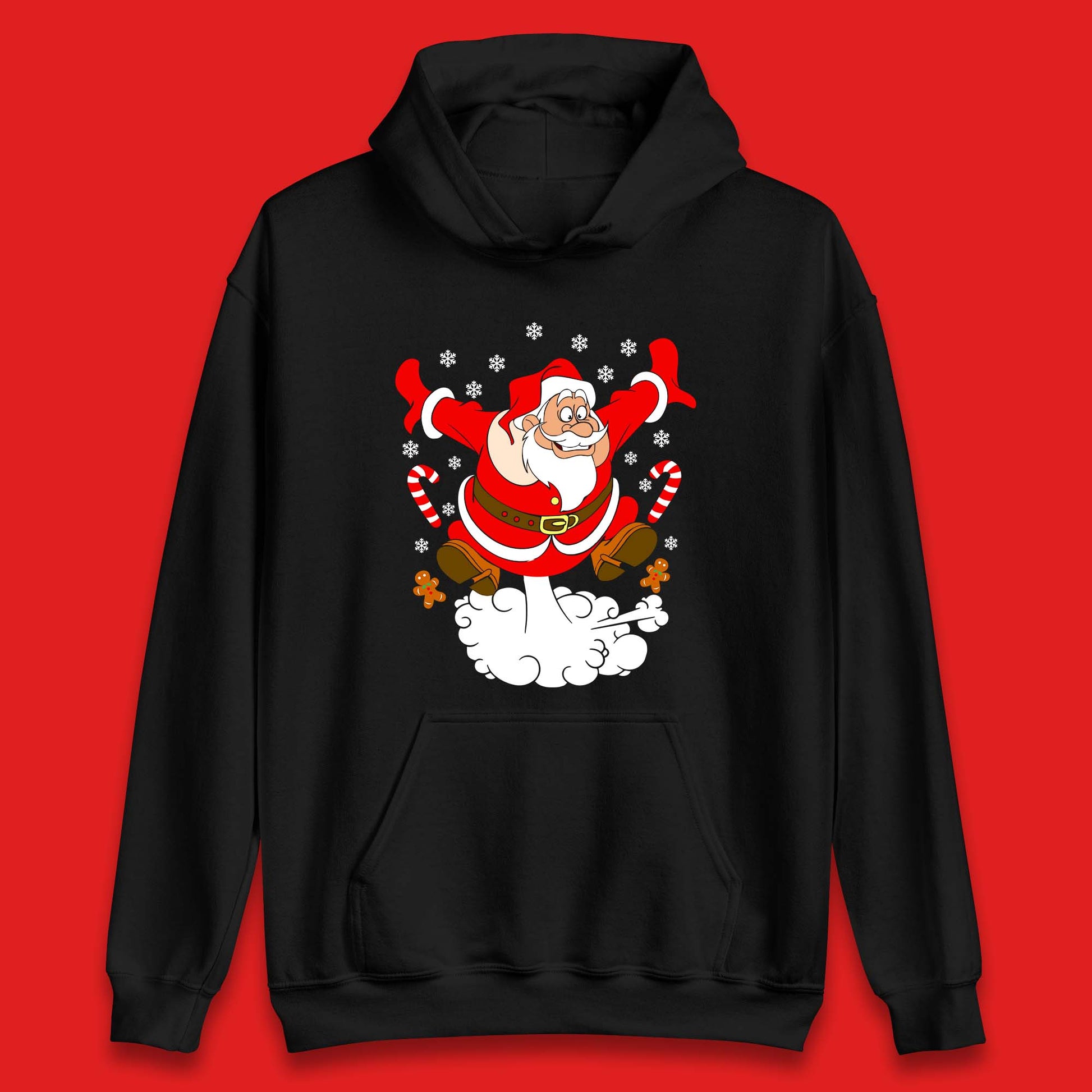 farting santa claus christmas hoodie
