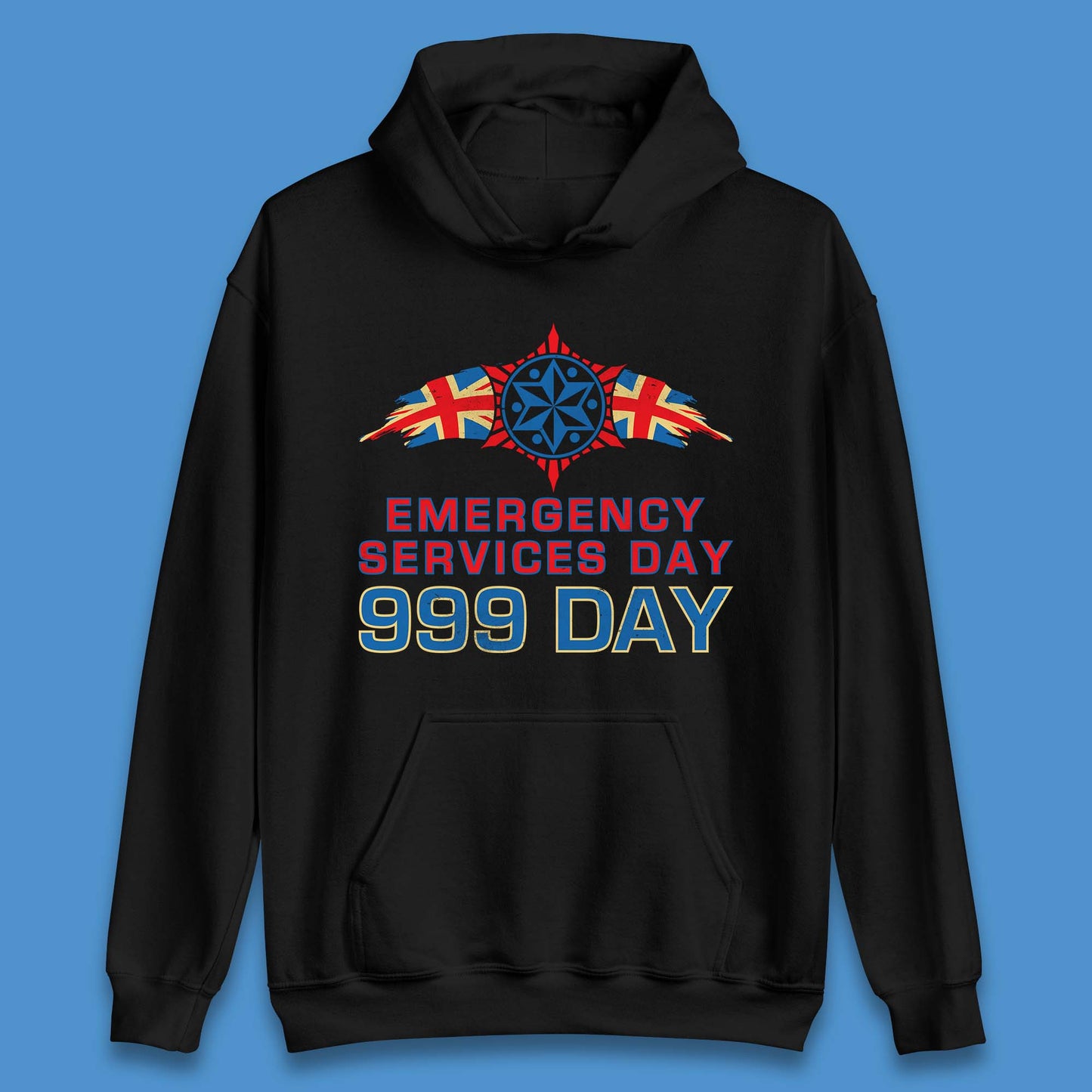 Emergency Services Day 999 Days United Kingdom Emergency Services First Responder Annual Holiday Unisex Hoodie