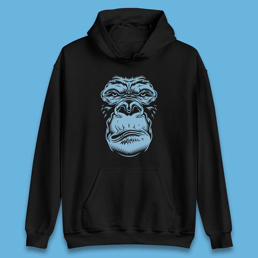 Angry Gorilla Face Scary Wild Angry Monkey Unisex Hoodie