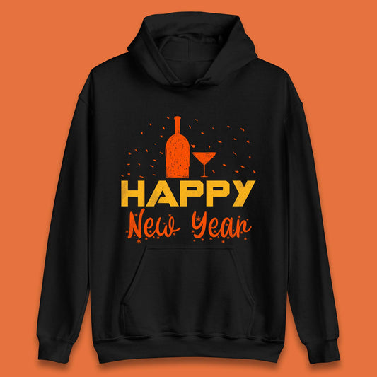 Happy New Year Wine Drinking Unisex Hoodie