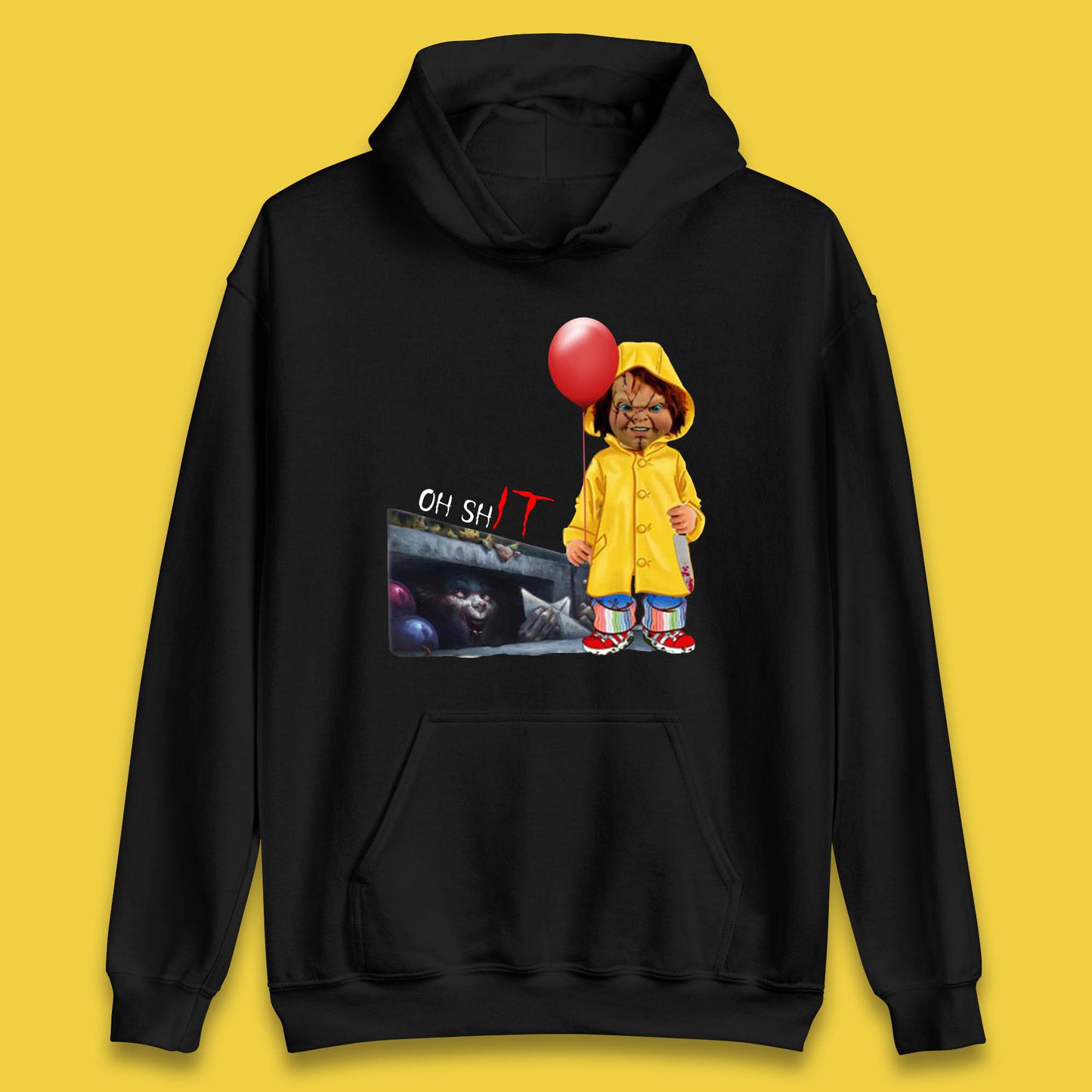 Oh Shit Pennywise Chucky Clown Spoof Halloween IT Pennywise Clown Horror Movie Character Unisex Hoodies