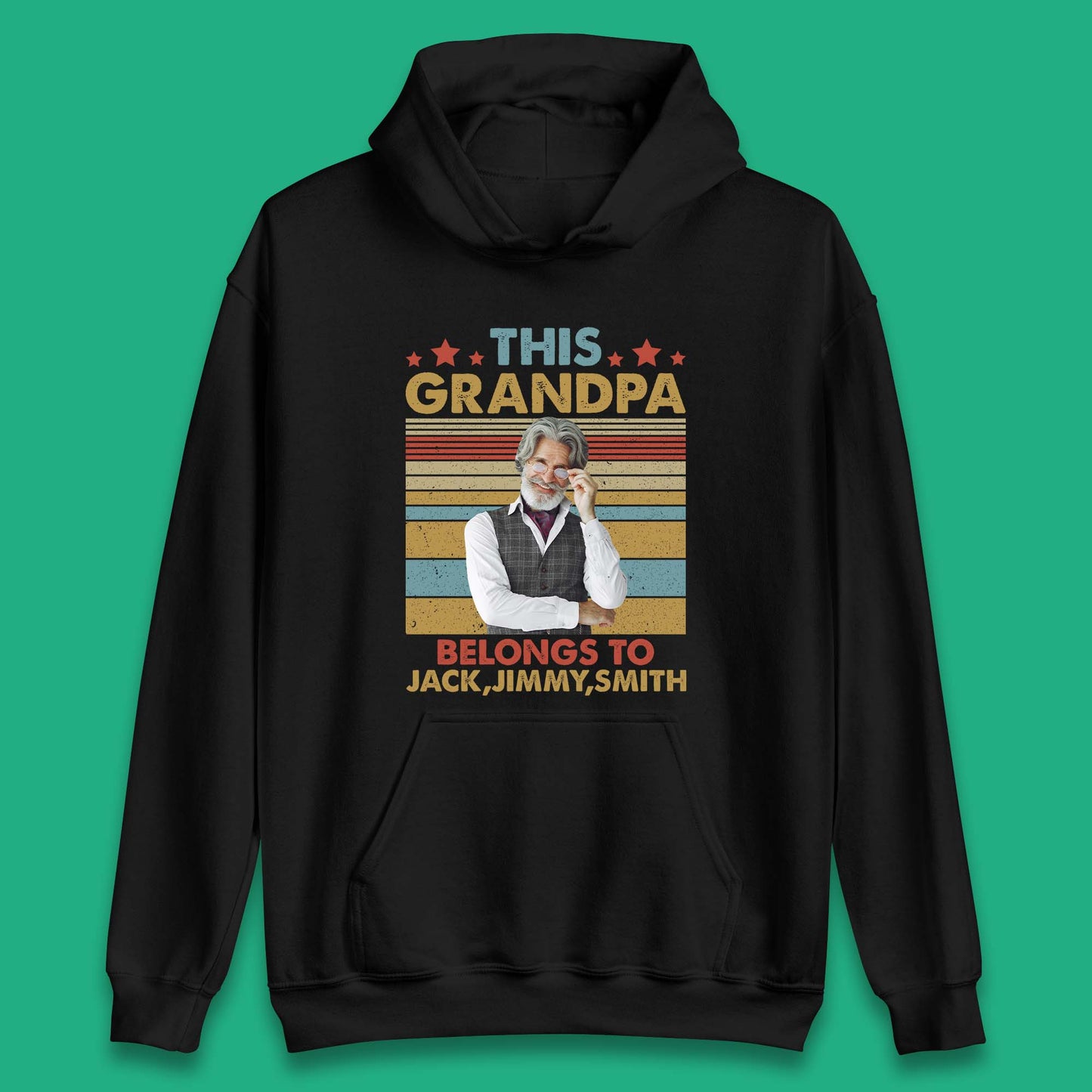 Personalised This Grandpa Belongs To Unisex Hoodie