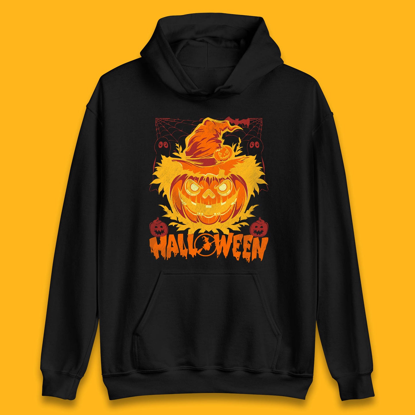 Halloween Scary Pumpkin Face Jack O Lantern Horror Halloween Night Unisex Hoodie
