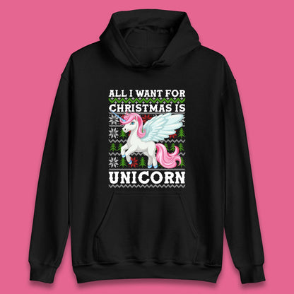Want Unicorn For Christmas Unisex Hoodie