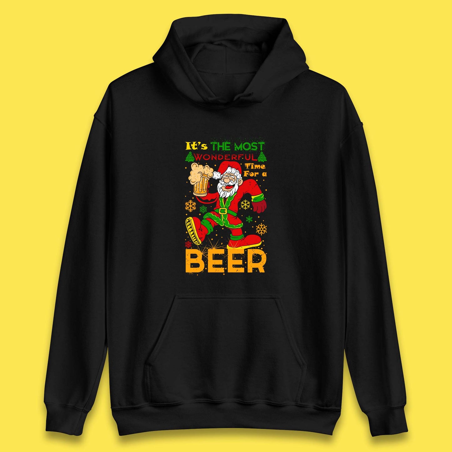 santa drink beer hoodie