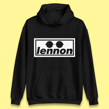 Lennon British Beatles Band John Lennon Singer Songwriter Musician Lennon Glasses Unisex Hoodie