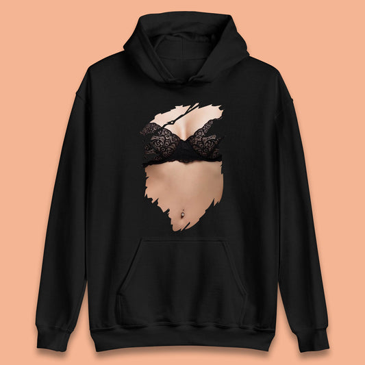 Beautiful Sexy Glamour Blonde Girl Stylish Trendy Summer Fashion Sexy Bra Unisex Hoodie