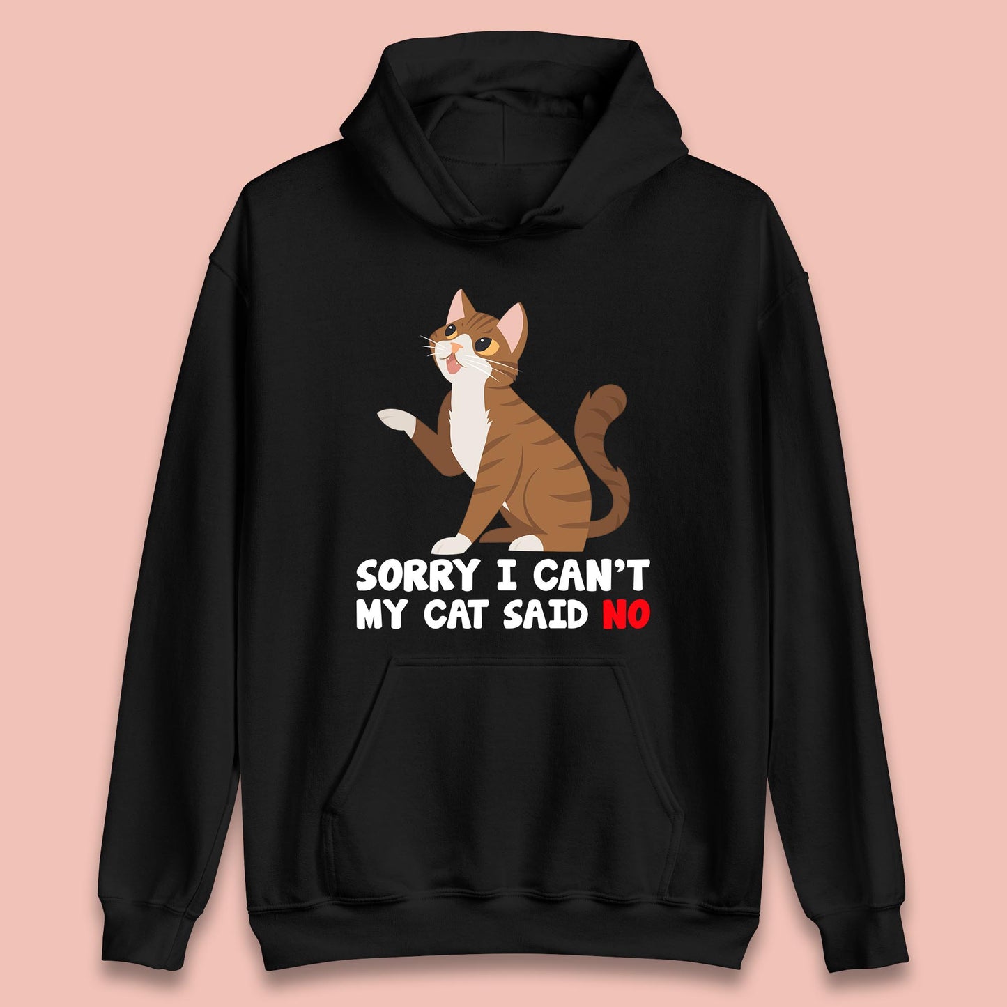 Sorry I Can't, My Cat Said No Funny Cats Lover Gift Unisex Hoodie