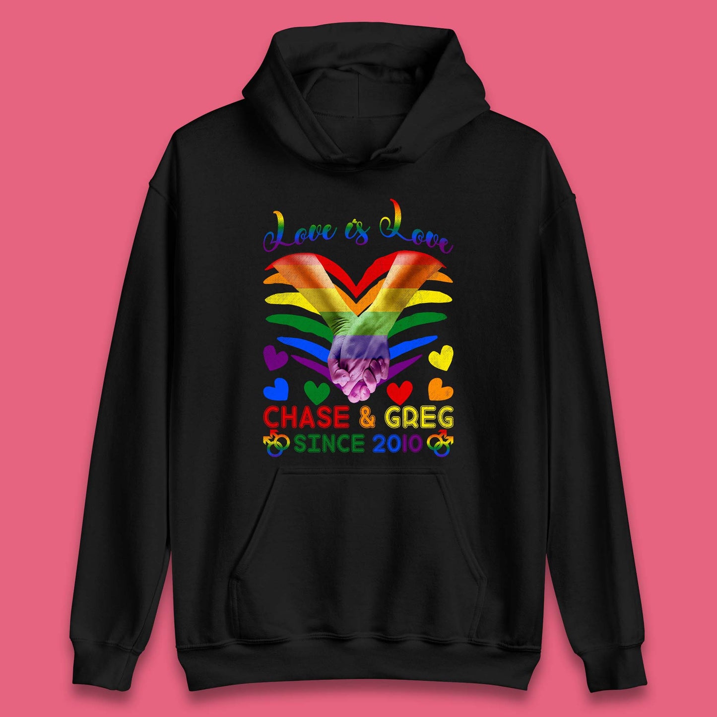 Personalised Lgbt Love Is Love Unisex Hoodie