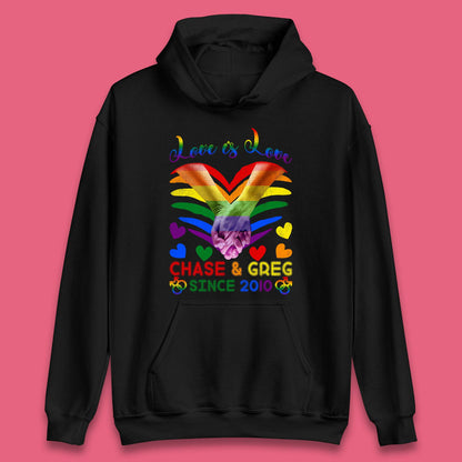 Personalised Lgbt Love Is Love Unisex Hoodie
