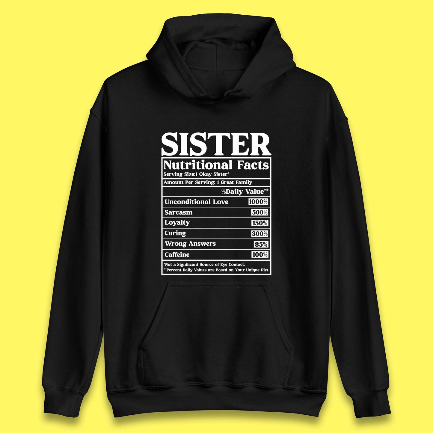 Sister Nutrition Facts Unisex Hoodie