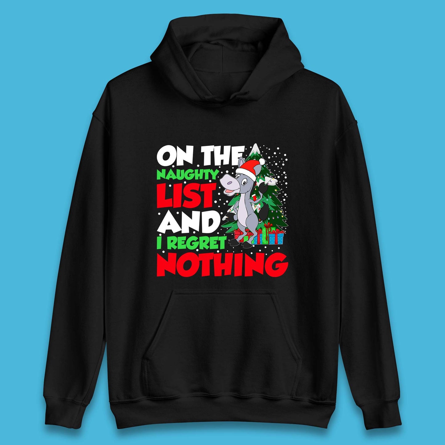 Donkey Christmas Naughty List Unisex Hoodie
