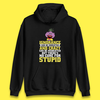 Ignorance Can Be Educated And Crazy Can Be Medicated But There's No Cure For Stupid Anonymous Quote Unisex Hoodie