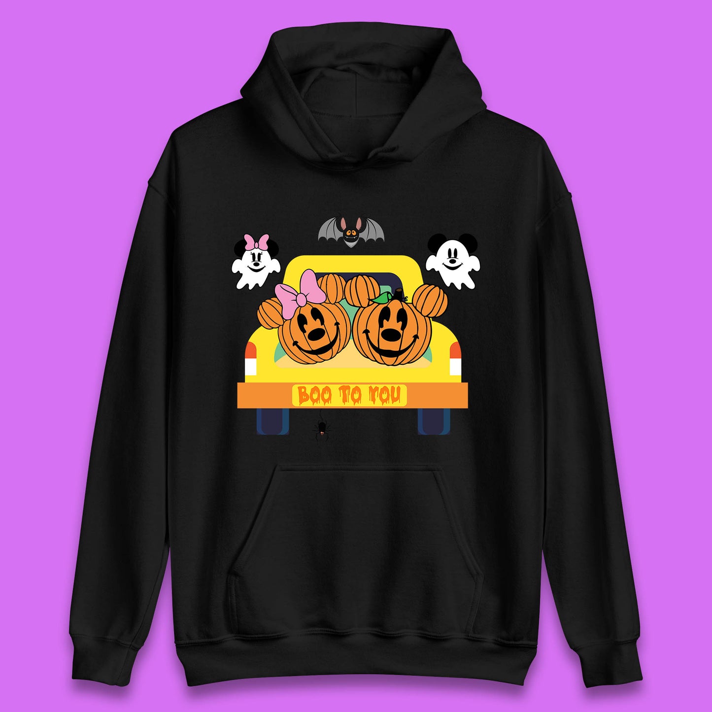 Disney Halloween Mickey Minnie Mouse Pumpkin Ghost Boo To You Horror Scary Disney Trip Unisex Hoodie