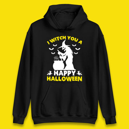 I Witch You A Happy Halloween Cauldron Potion Witch Horror Scary Spooky Season Unisex Hoodie