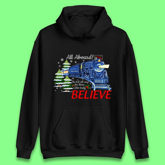 All Abroad Believe Christmas Train Unisex Hoodie