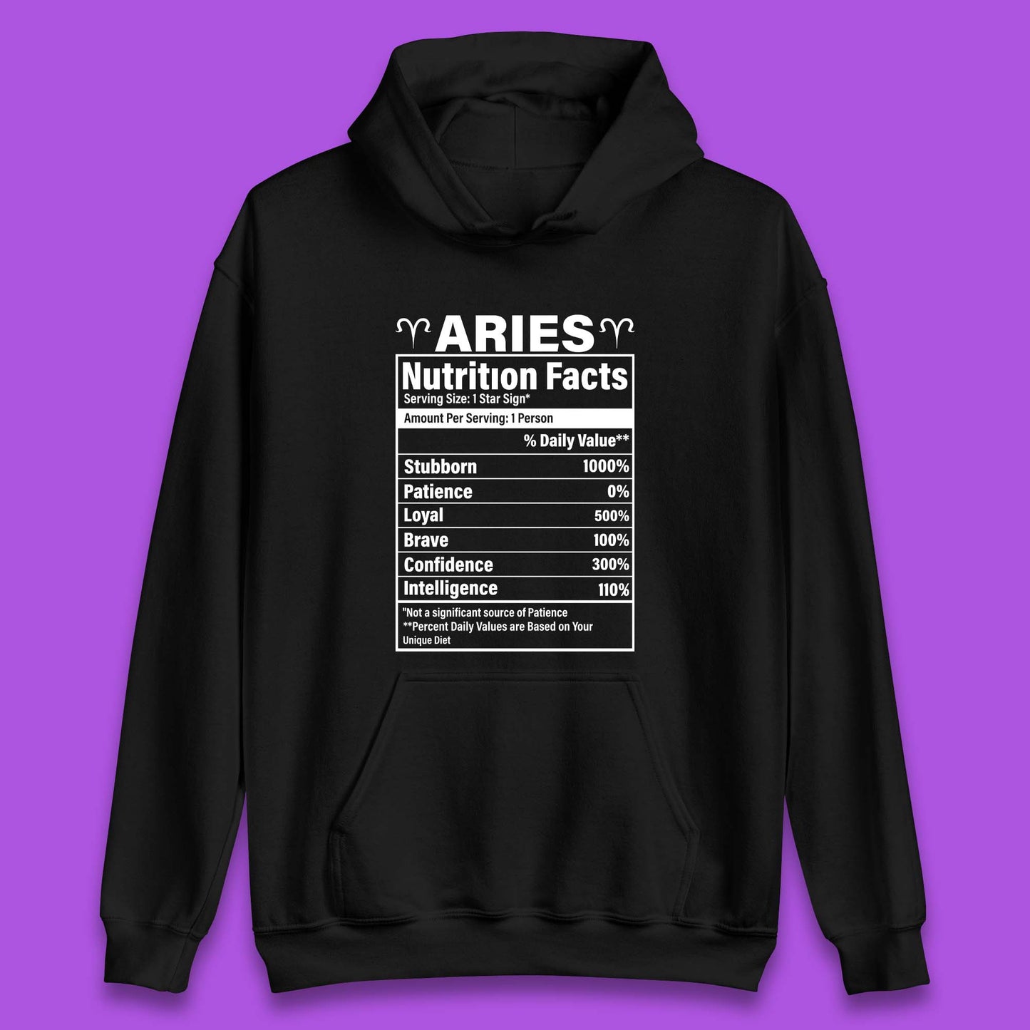 Aries Nutrition Fact Unisex Hoodie