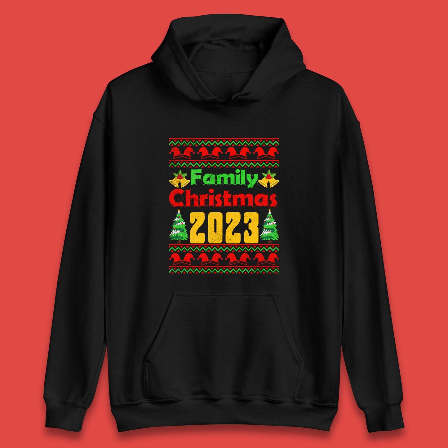 Family Christmas 2023 Holiday Winter Festive Christmas Trees Xmas Season Unisex Hoodie