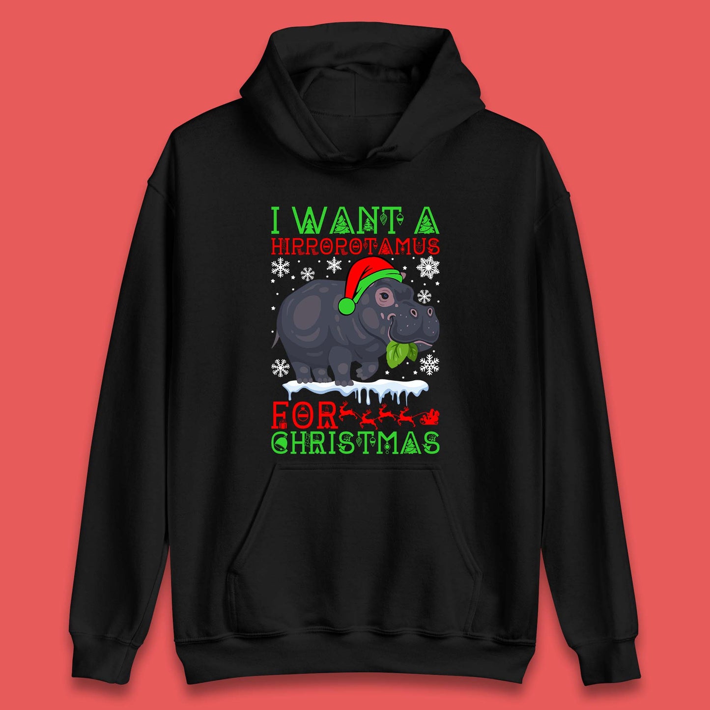 I Want A Hippopotamus For Christmas Unisex Hoodie