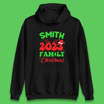 Personalised 2023 Family Christmas Your Name Xmas Matching Family Costume Unisex Hoodie