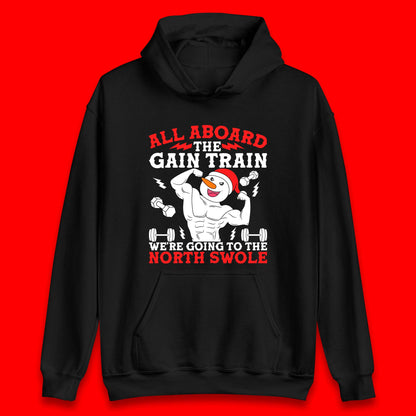 North Swole Snowman Christmas Gym Unisex Hoodie