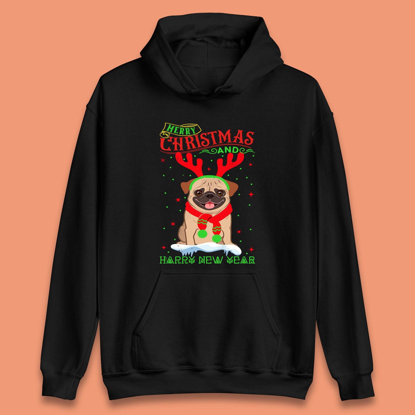 christmas pug dog hoodie