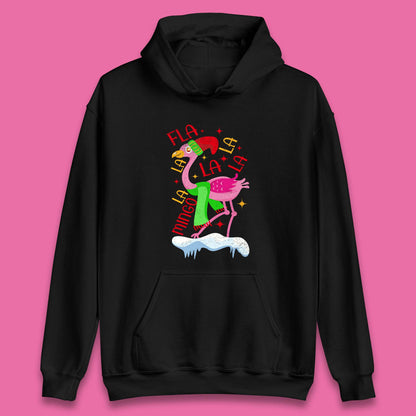 pink flamingo christmas hoodie