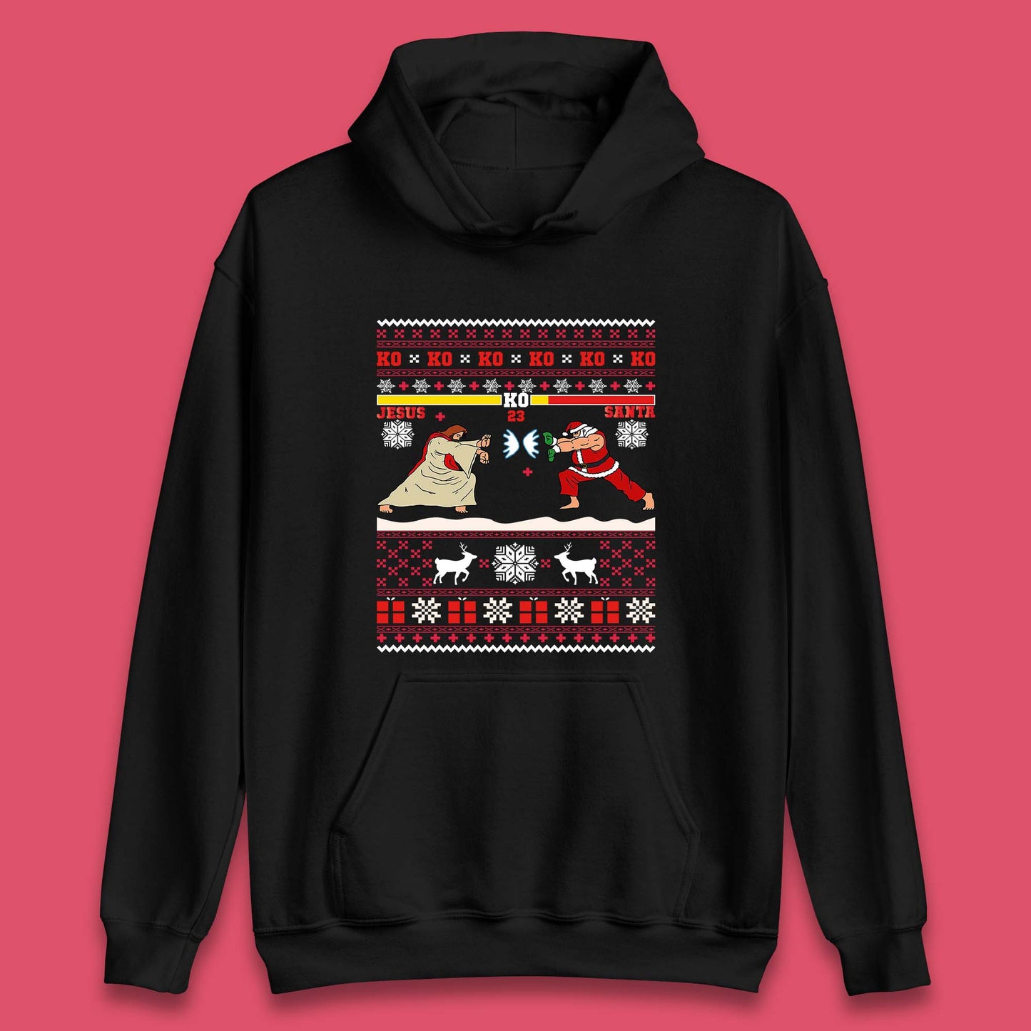 Jesus Vs Santa KO Christmas Unisex Hoodie