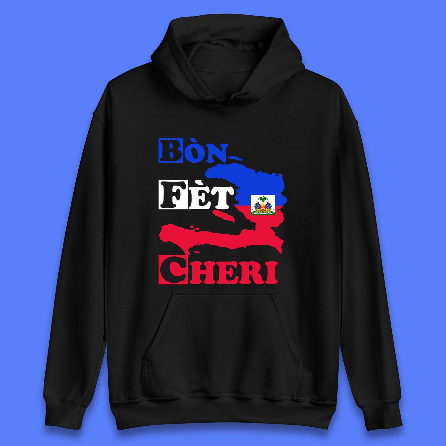 Bon Fet Cheri Haiti Map Unisex Hoodie