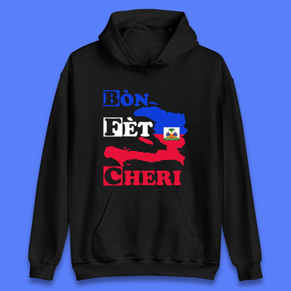 Bon Fet Cheri Haiti Map Unisex Hoodie