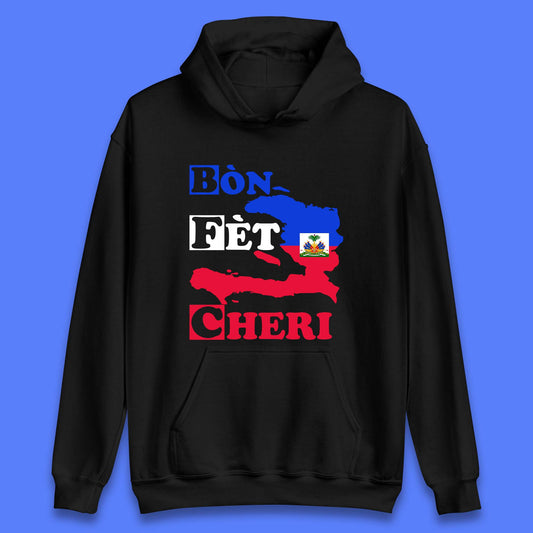 Bon Fet Cheri Haiti Map Unisex Hoodie
