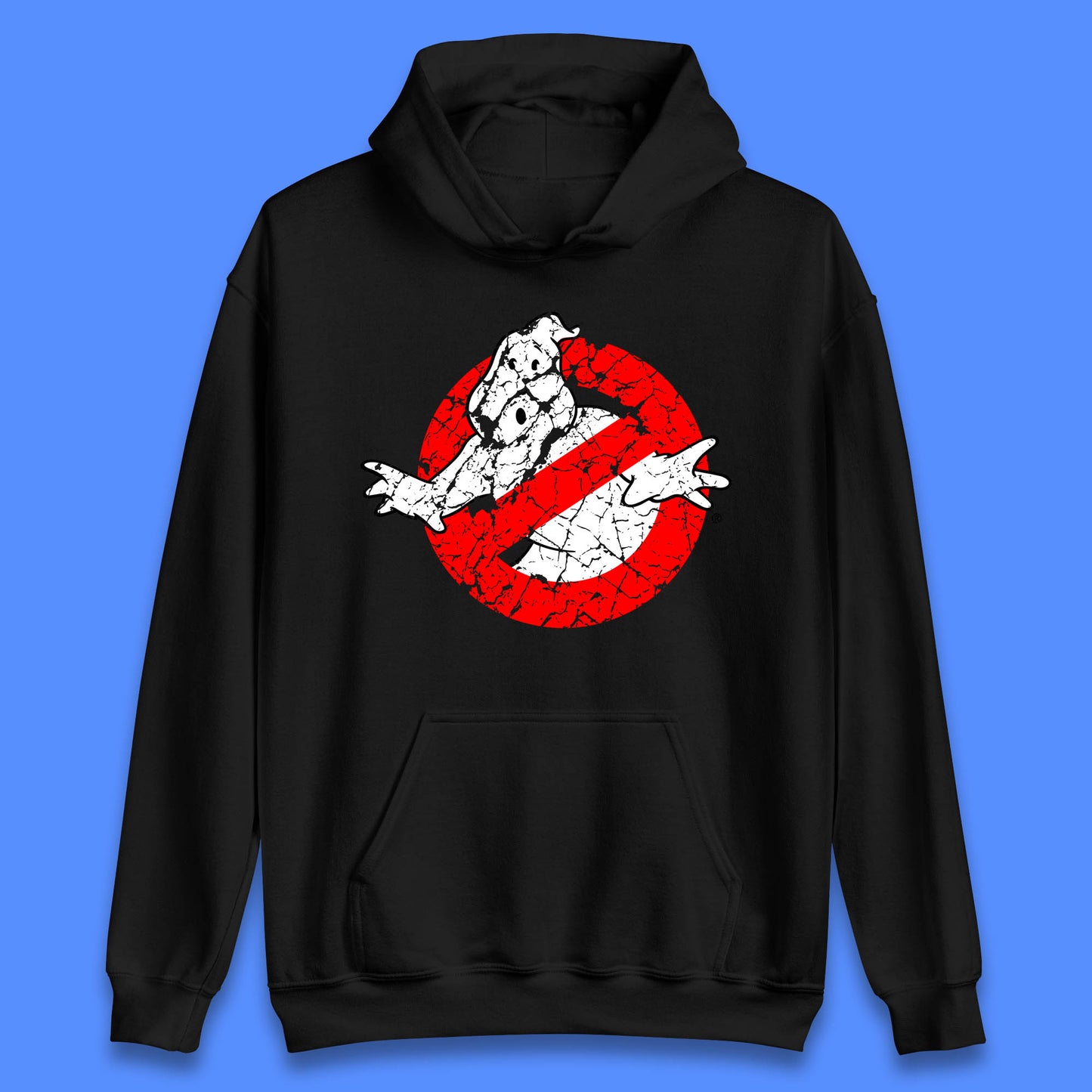 Distressed The Real Ghostbusters No Ghost Symbol Retro Halloween Movie Costume Unisex Hoodie