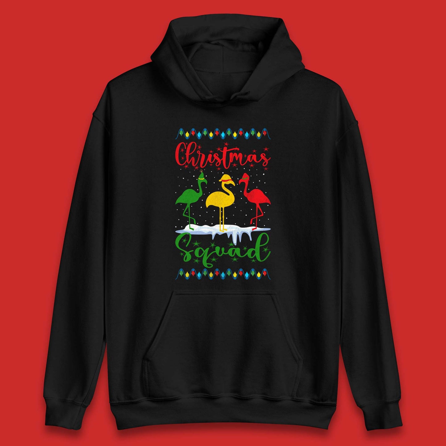 flamingos christmas hoodie