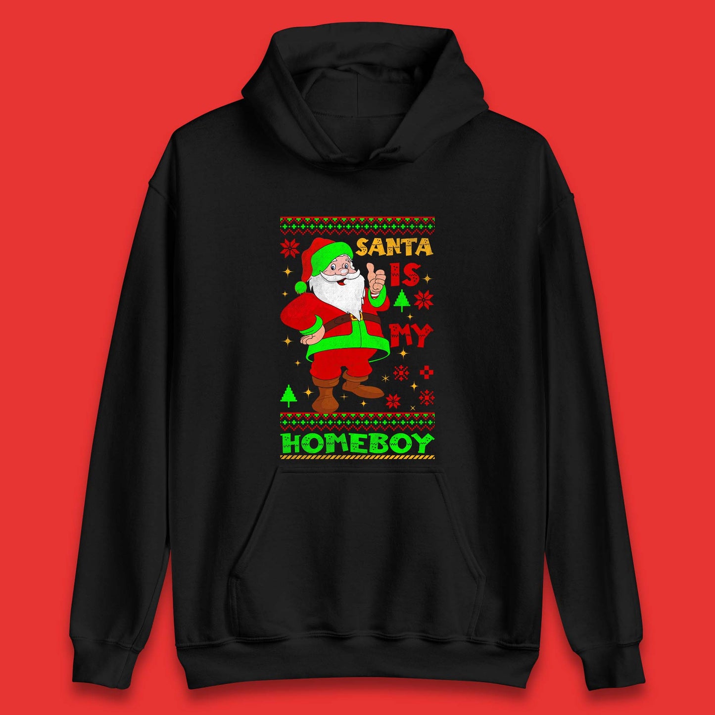 Santa Is My Homeboy Christmas Unisex Hoodie
