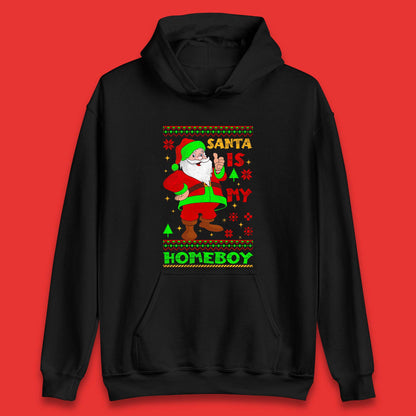 Santa Is My Homeboy Christmas Unisex Hoodie