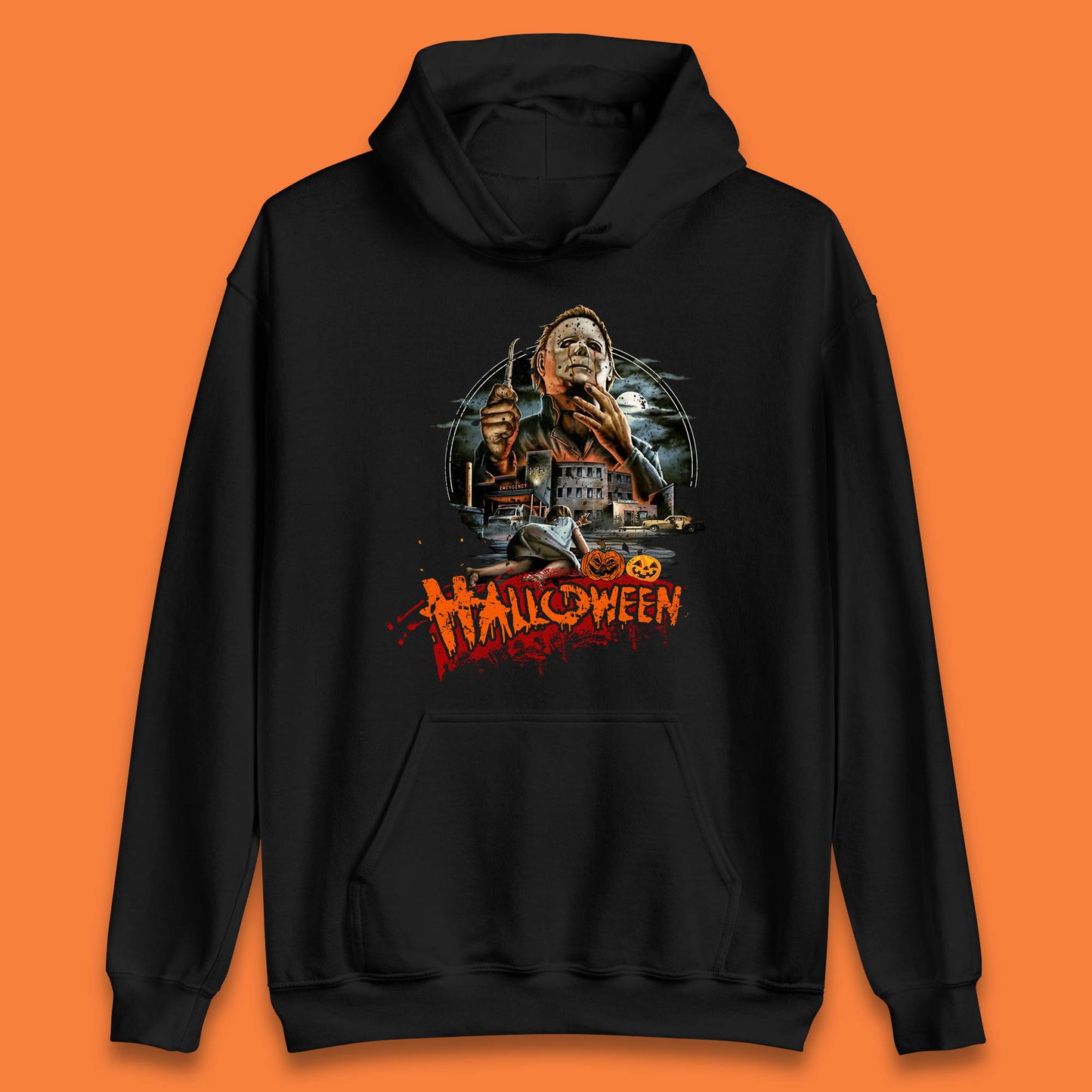 Halloween II The Nightmare Isn't Over Vintage Halloween Movie Poster Micheal Myers Horror Character Unisex Hoodie
