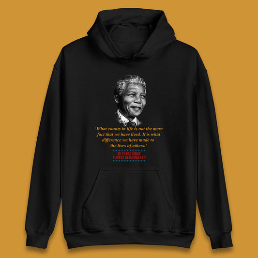 10 Years Since Always Remember Nelson Mandela  Unisex Hoodie