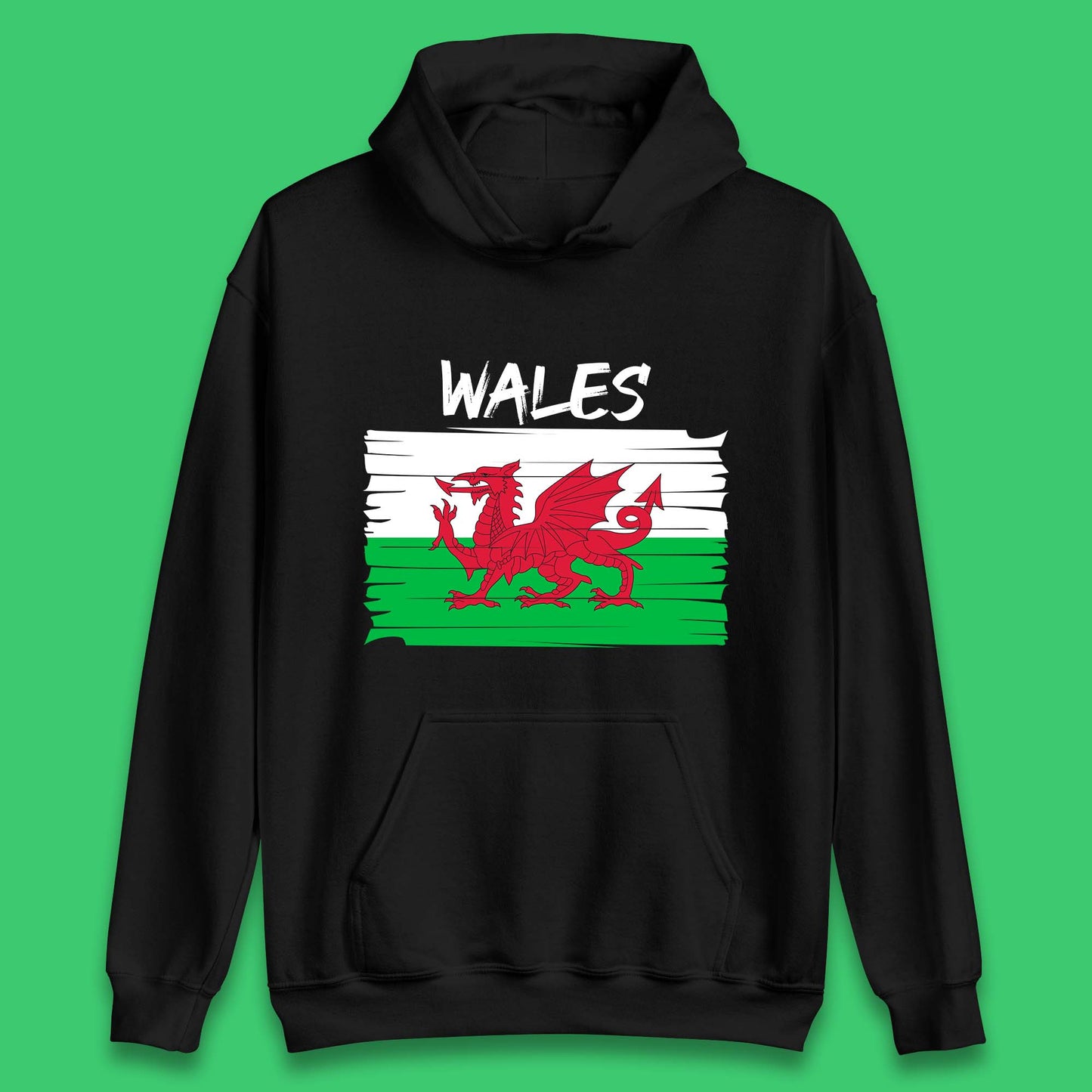 Welsh Dragon Flag Of Wales Saint Welsh Sant Dewi St. David's Day Dragon Flag Unisex Hoodie