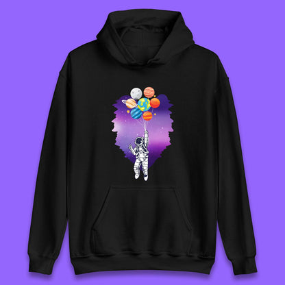 Astronaut Space Planets Balloons Unisex Hoodie