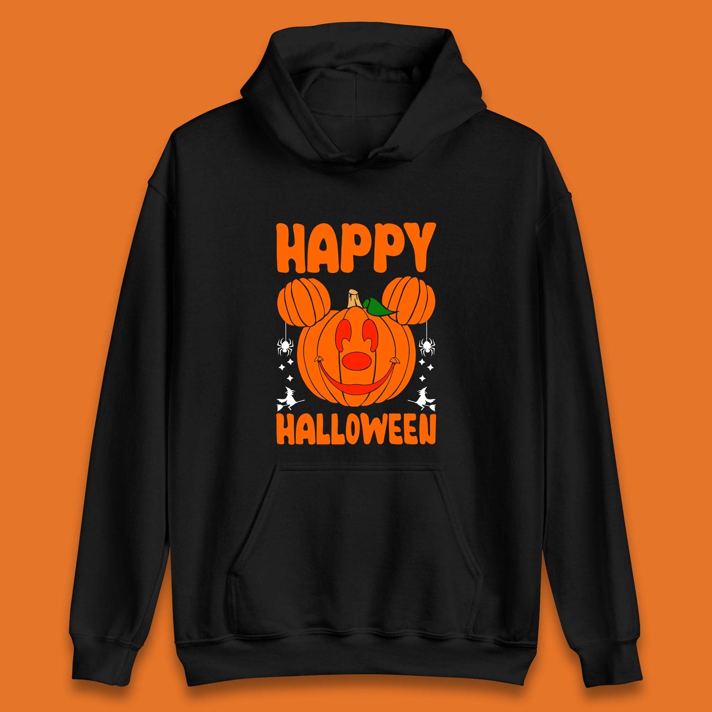 Happy Halloween Disney Mickey Mouse Jack-o-lantern Pumpkin Face Horror Scary Disney Trip Unisex Hoodie