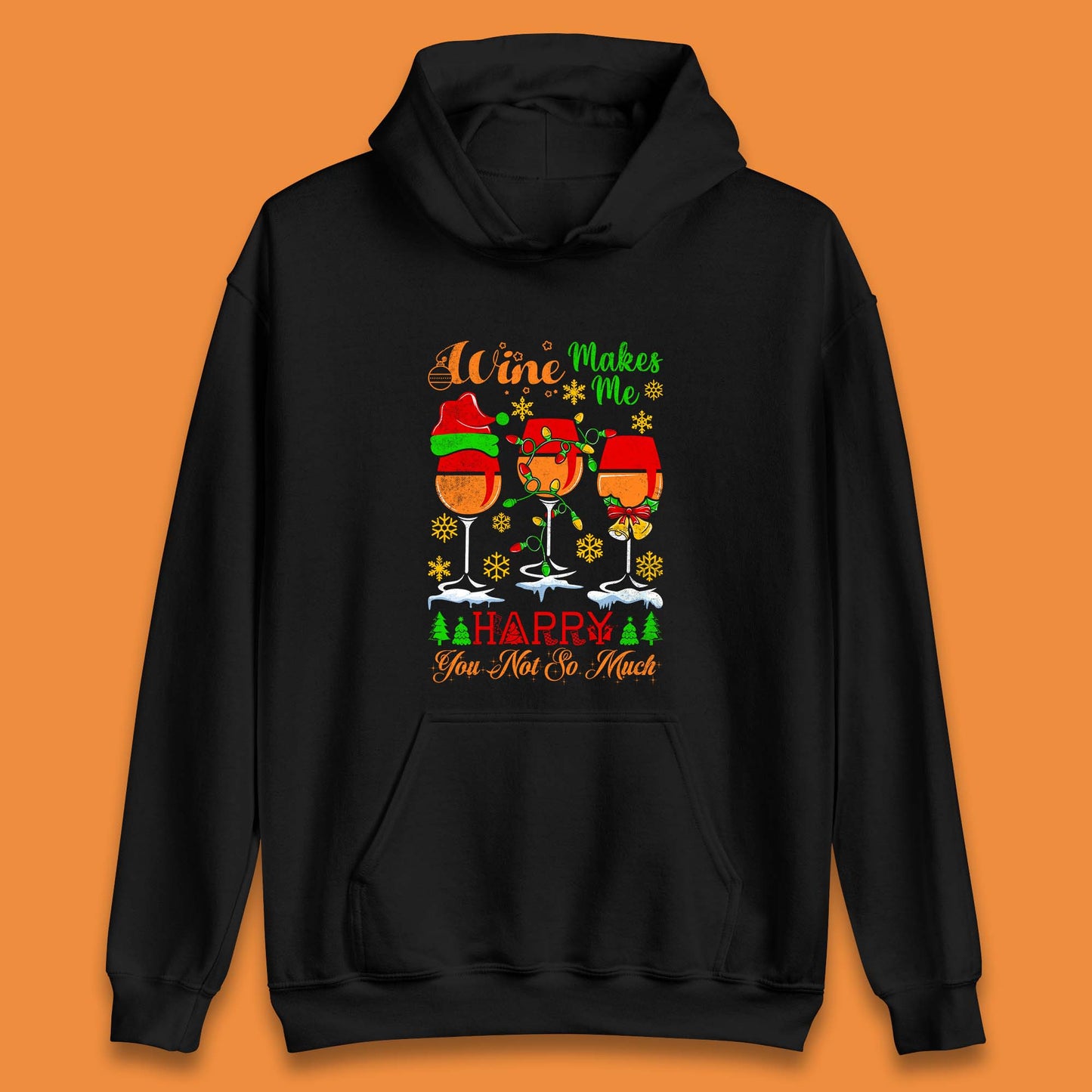 wine glasses christmas hoodie