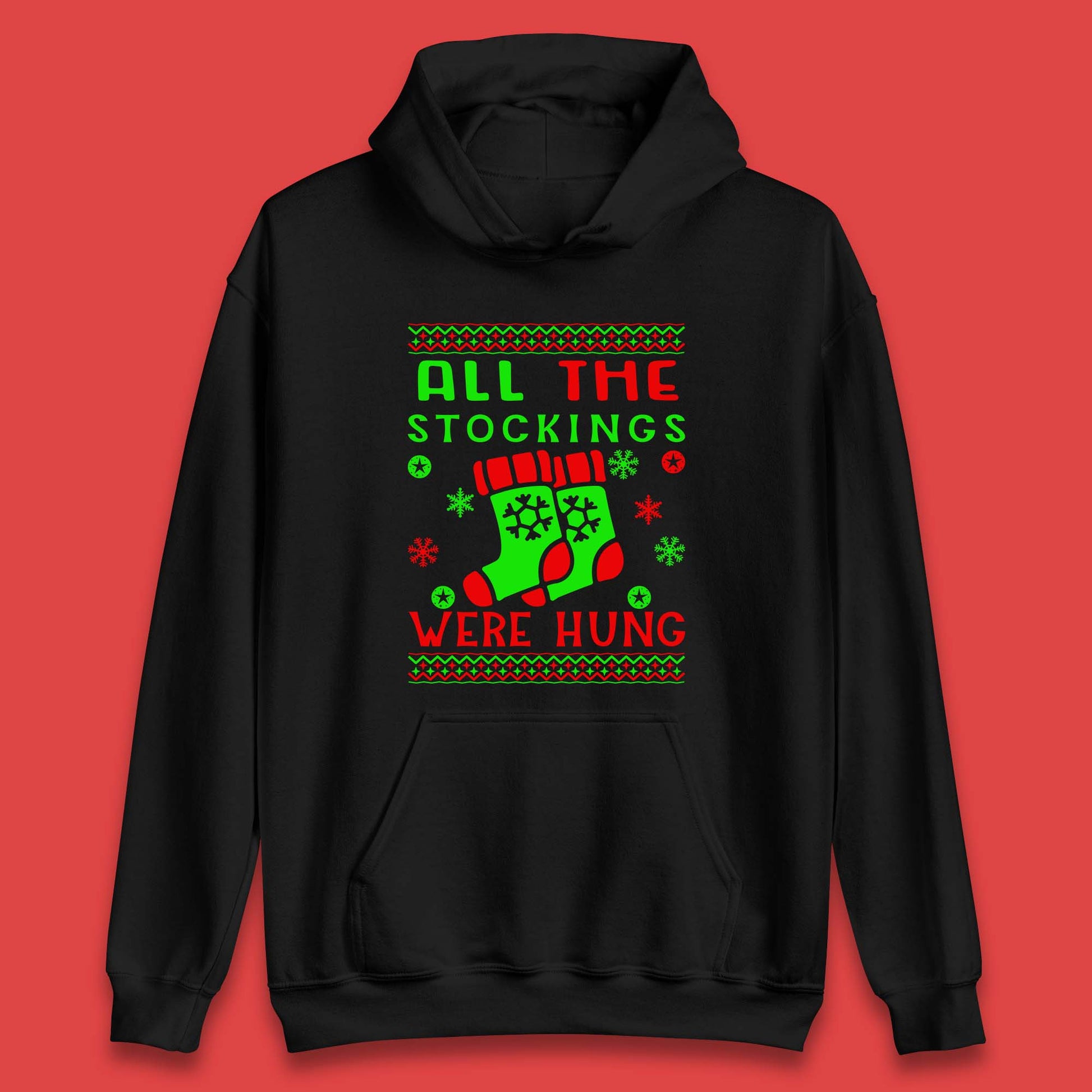 christmas socks all the stocking were hung hoodie